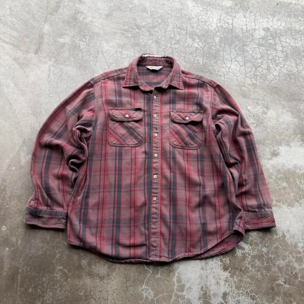 Vintage 90's Carhartt 100% cotton heavy flannel button up